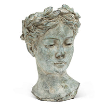 Load image into Gallery viewer, WOMAN HEAD PLANTER | VERDIGRIS
